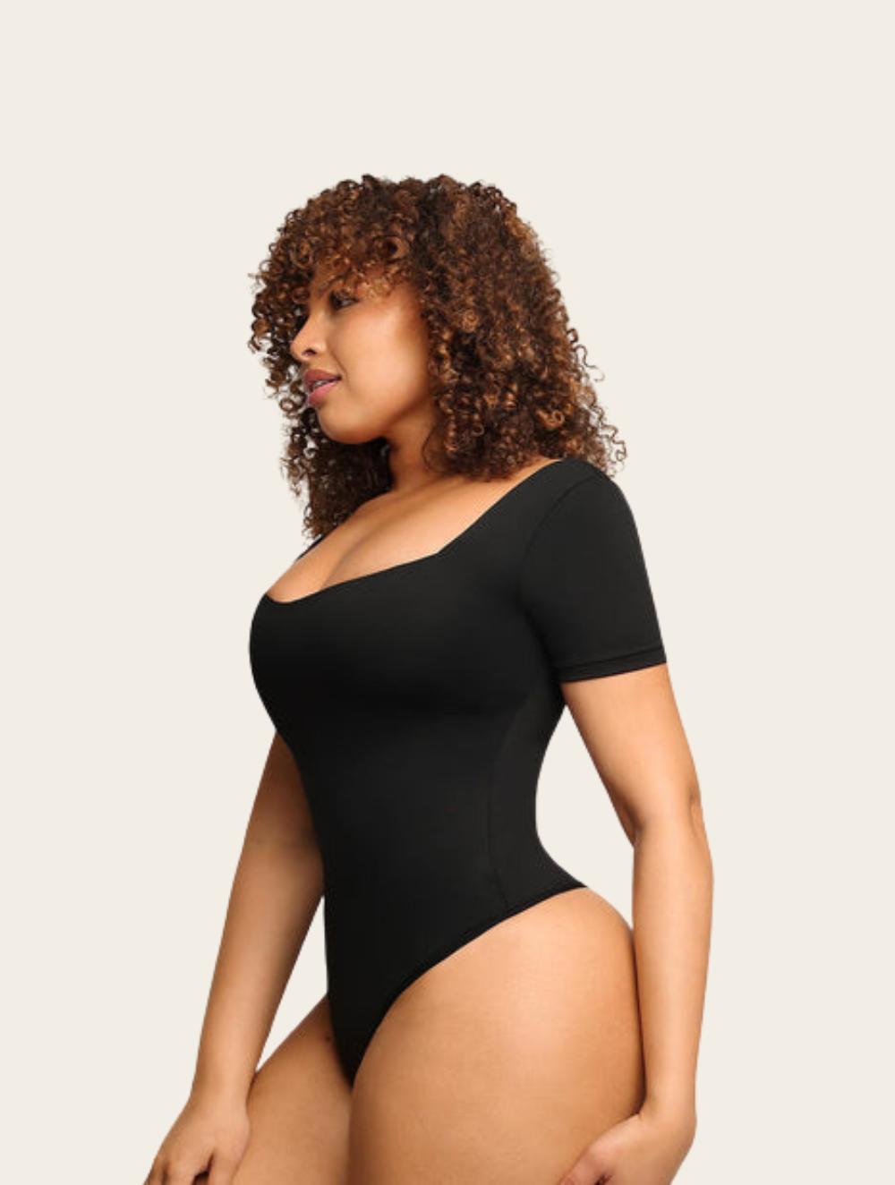 Square nek naadloze String Bodysuit 1+1 Gratis